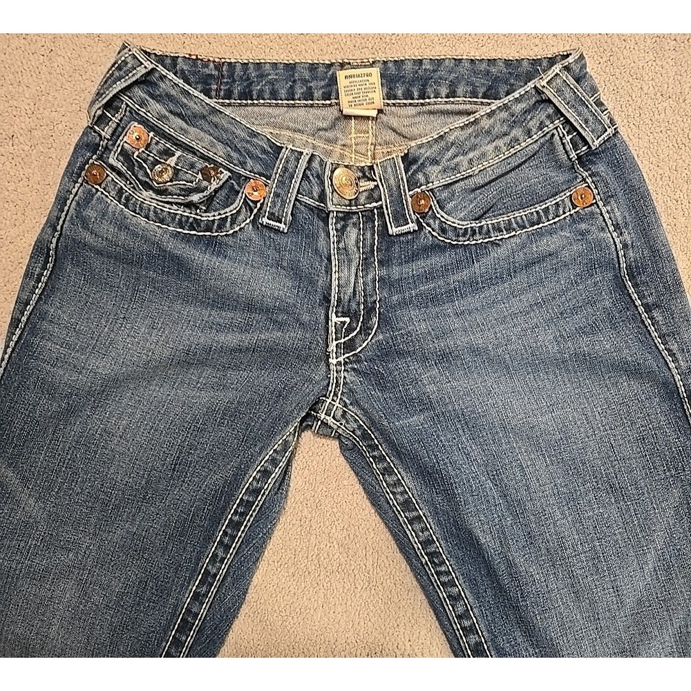 True Religion Big Joey T Size 29 Flared Y2K Women's 90's Jeans RN#112790 - Picture 6 of 14